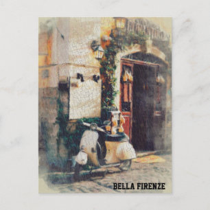 ** Italien Florence Scooter AP12 Cobblestone Vykort