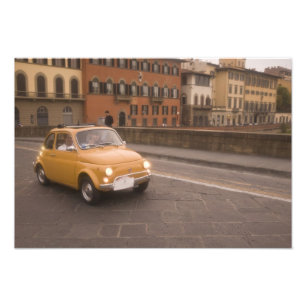 Italien, Florens. Fiat 800 Rally passerar Arno Fototryck