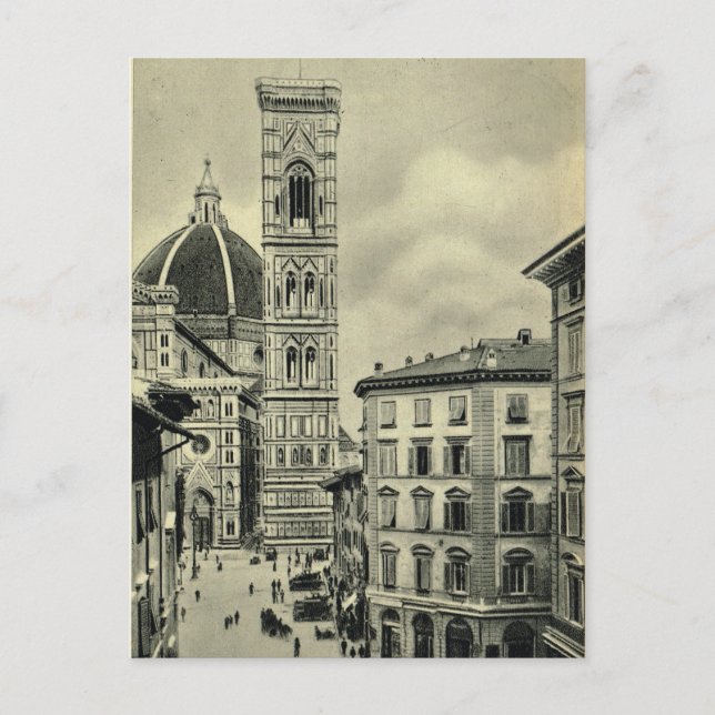 Italien, Florens, Firenze, 1908, Duomo Vykort (Framsida)