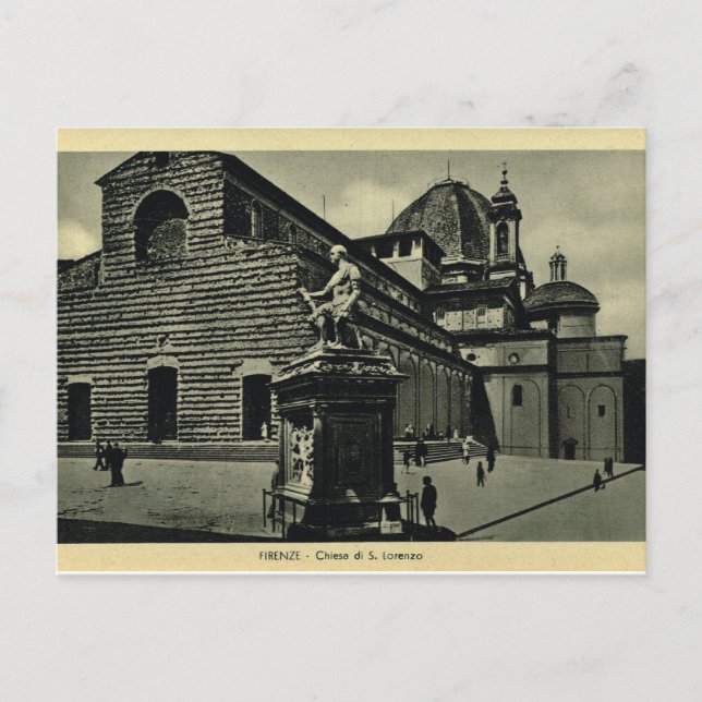 Italien, Florens, Firenze, 1908, S.Lorenzo Vykort (Framsida)
