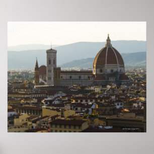Italien, Florens med Basilica di Santa Poster