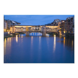 Italien, Florens, Nattreflektioner i Fototryck