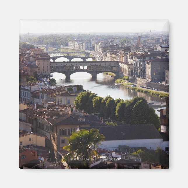 Italien, Florens, Ponte Vecchio och Arno Magnet (Framsidan)