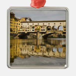 Italien, Florens, Reflektioner i floden Arno Julgransprydnad Metall