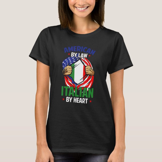 Italien född amerikansk genom lag italiensk genom  t shirt (Framsida)