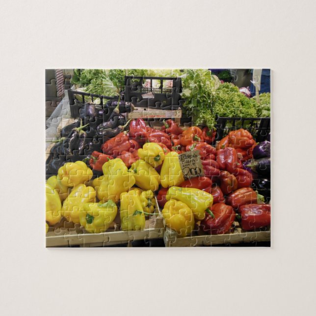 Italien Food Market Puzzle Pussel (Horisontell)