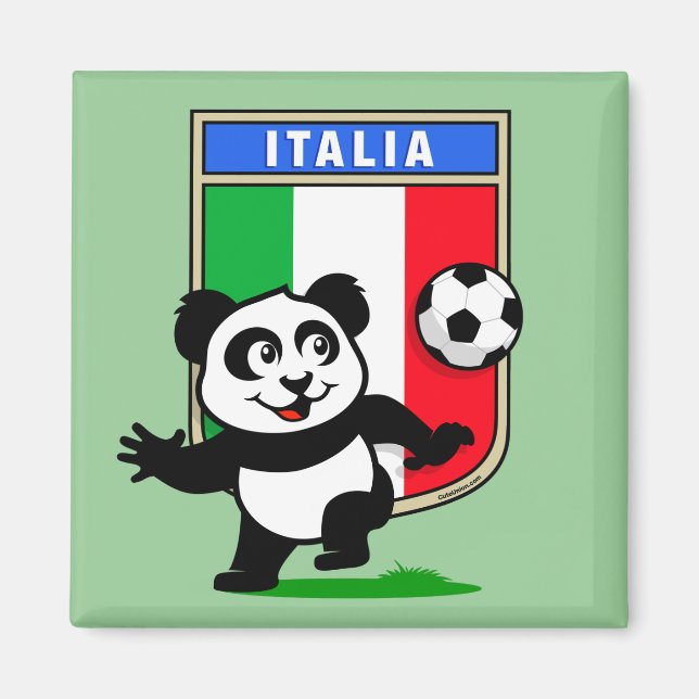 Italien Football Panda Magnet (Framsidan)