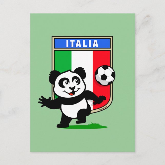 Italien Football Panda Vykort (Framsida)