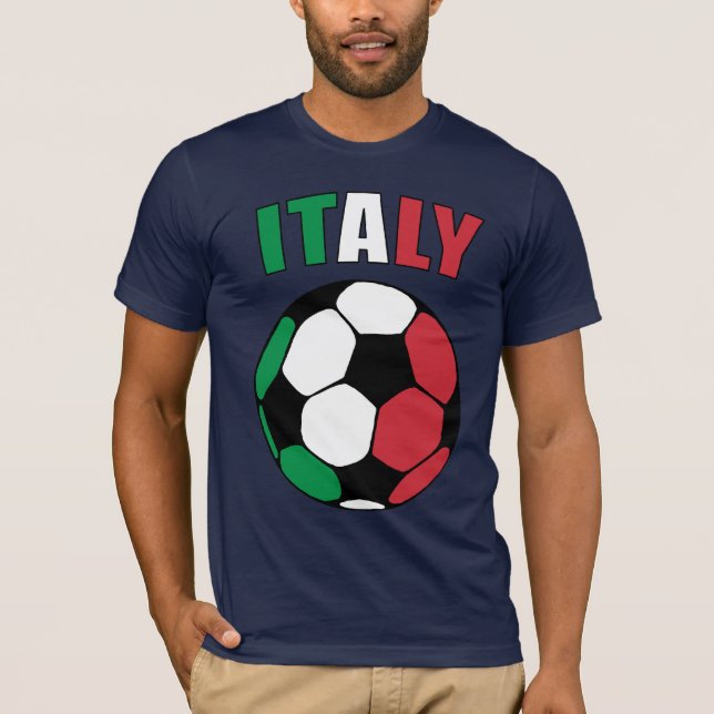 Italien Footy (mörk) Tee Shirt (Framsida)