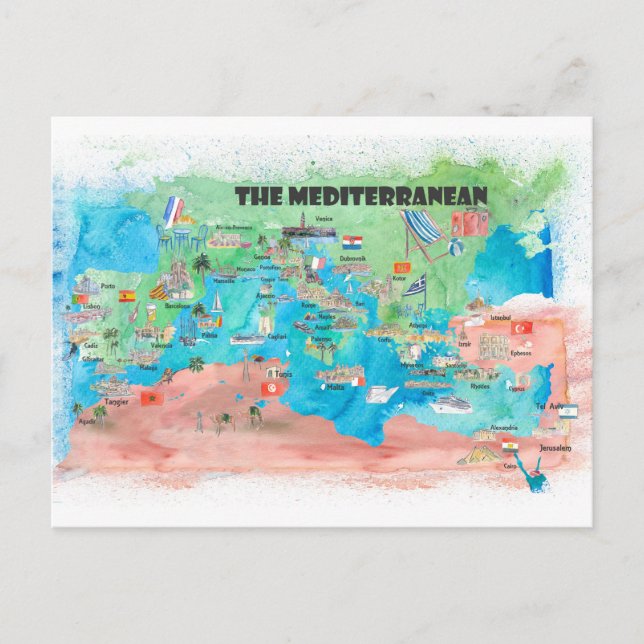 Italien för kryssningsresor i Medelhavet Poster Ka Vykort (Framsida)