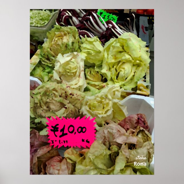 Italien för resor - Rom, jordbruksmarknaden Poster (Framsidan)