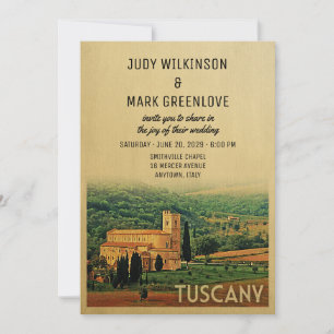 Italien för Vintage av bröllopsinbjudan i Toscany Inbjudningar