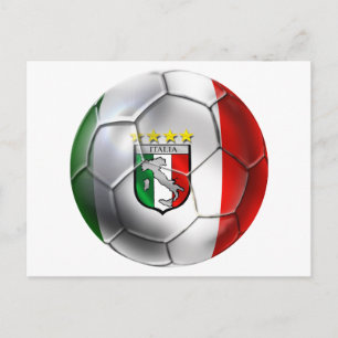 Italien Forza Azzurri Calcio Soccer Ball flagga Vykort