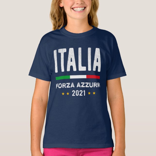 ITALIEN - Forza Azzurri T-Shirt (Framsida)