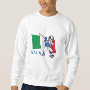 Italien Fotboll Fan Kid dabbing skolpojke Lång Ärmad Tröja