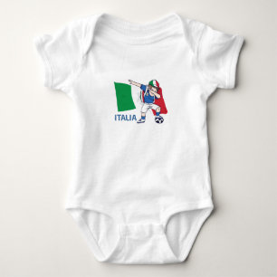 Italien Fotboll Fan Kid dabbing skolpojke T Shirt