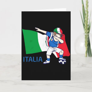Italien Fotboll Fan Kid Dabbing Skolpojke T Tröja Kort