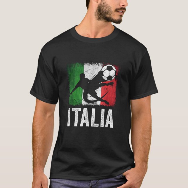 Italien Fotboll Fläkt Jersey T Shirt (Framsida)