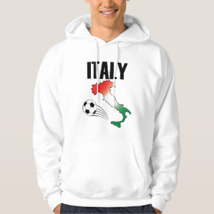 Italien Fotboll Fläkt Karta Boot Soccer Ball Hoodie