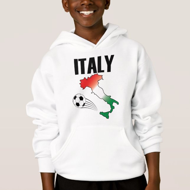Italien Fotboll Fläkt Karta Boot Soccer Ball T Shirt (Framsida)