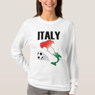Italien Fotboll Fläkt Karta Boot Soccer Ball T Shirt