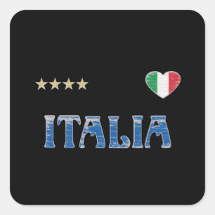 Italien Fotboll Fläkt Shirt Flagga Fyrkantigt Klistermärke