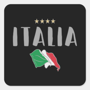 Italien Fotboll Fläkt Shirt Flagga Fyrkantigt Klistermärke