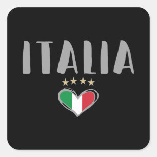 Italien Fotboll Fläkt Shirt Flagga Fyrkantigt Klistermärke