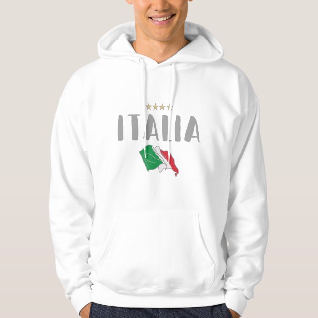 Italien Fotboll Fläkt Shirt Flagga Hoodie (Framsida)