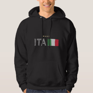 Italien Fotboll Fläkt Shirt Flagga Hoodie