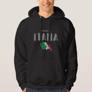 Italien Fotboll Fläkt Shirt Flagga Hoodie