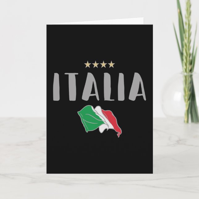 Italien Fotboll Fläkt Shirt Flagga Kort (Framsida)