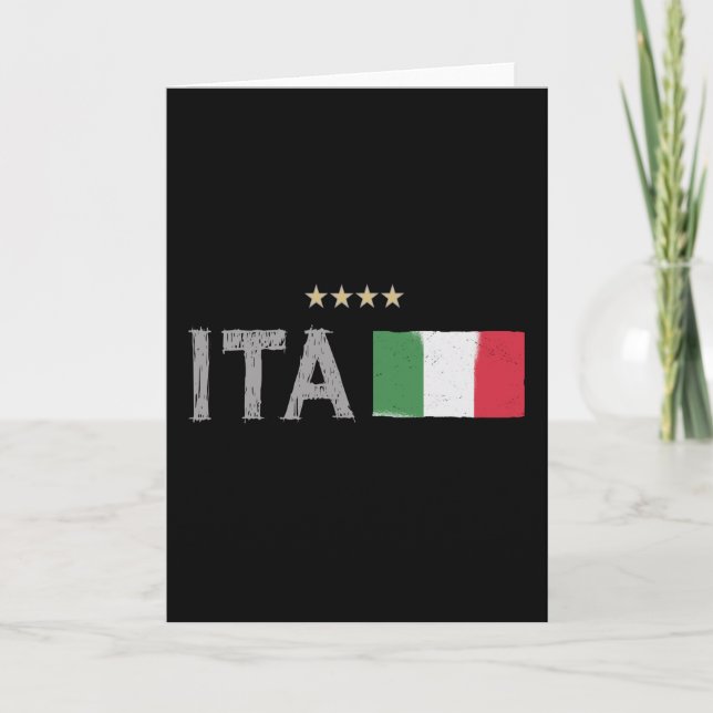 Italien Fotboll Fläkt Shirt Flagga Kort (Framsida)