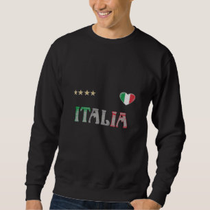 Italien Fotboll Fläkt Shirt Flagga Lång Ärmad Tröja
