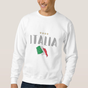 Italien Fotboll Fläkt Shirt Flagga Lång Ärmad Tröja
