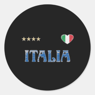 Italien Fotboll Fläkt Shirt Flagga Runt Klistermärke