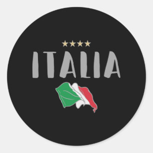 Italien Fotboll Fläkt Shirt Flagga Runt Klistermärke