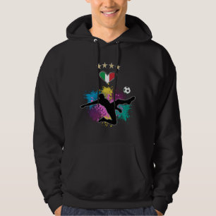 Italien Fotboll Fläkt Shirt Flagga Stänk Hoodie