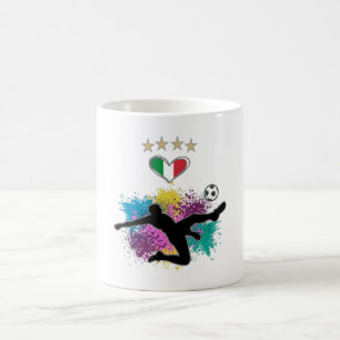 Italien Fotboll Fläkt Shirt Flagga Stänk Kaffemugg