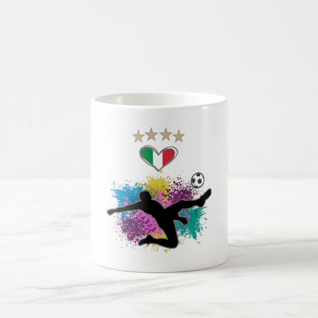 Italien Fotboll Fläkt Shirt Flagga Stänk Kaffemugg (Center)