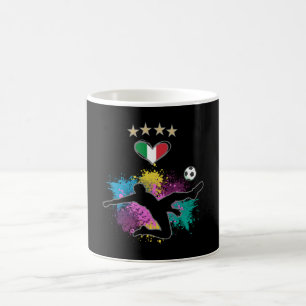 Italien Fotboll Fläkt Shirt Flagga Stänk Kaffemugg