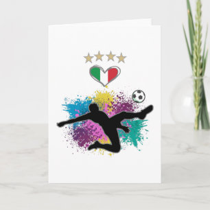Italien Fotboll Fläkt Shirt Flagga Stänk Kort