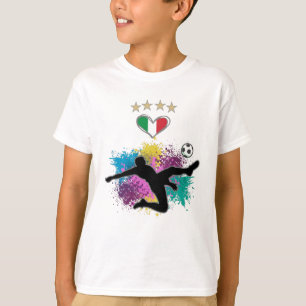 Italien Fotboll Fläkt Shirt Flagga Stänk T Shirt