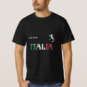 Italien Fotboll Fläkt Shirt Flagga T