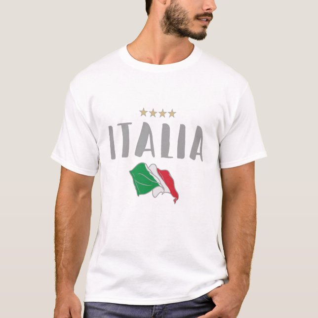 Italien Fotboll Fläkt Shirt Flagga T (Framsida)