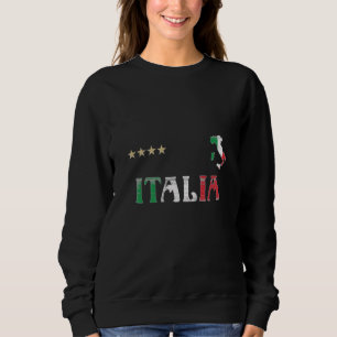 Italien Fotboll Fläkt Shirt Flagga T