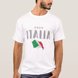 Italien Fotboll Fläkt Shirt Flagga T Shirt