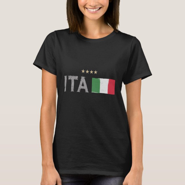Italien Fotboll Fläkt Shirt Flagga T Shirt (Framsida)