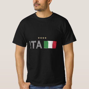 Italien Fotboll Fläkt Shirt Flagga T Shirt