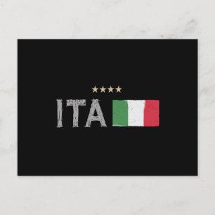 Italien Fotboll Fläkt Shirt Flagga Vykort